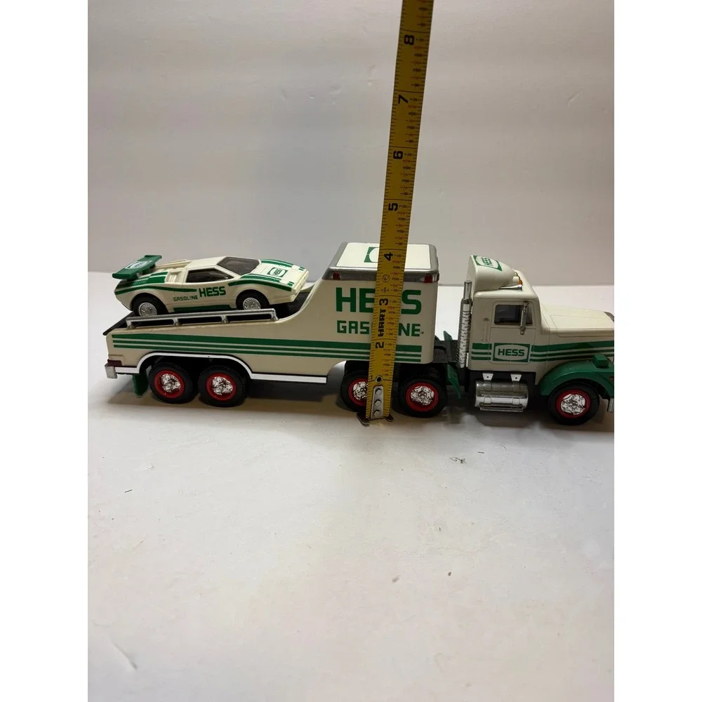 1991 Hess Toy Truck and Racer‎ Gasoline Semi Trailer with Working Lights Vintage